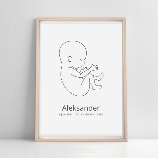 Klassisk fødselsplakat