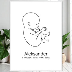 Klassisk fødselsplakat