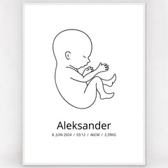 Klassisk fødselsplakat