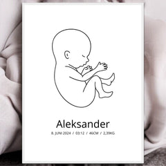Klassisk fødselsplakat