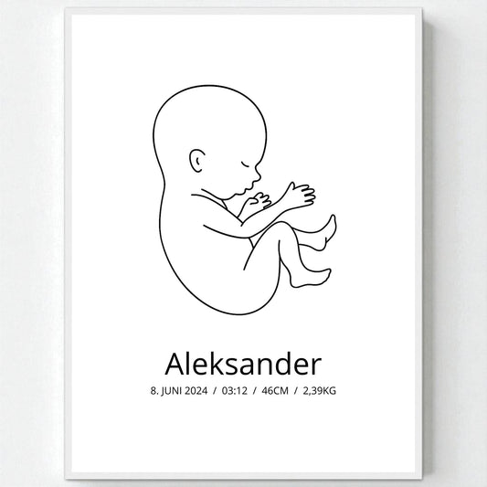 Klassisk fødselsplakat
