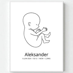 Klassisk fødselsplakat
